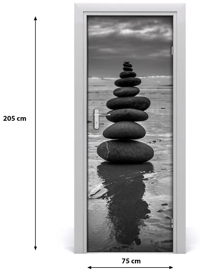 Adesivo per porta Pietre sulla spiaggia 75x205 cm