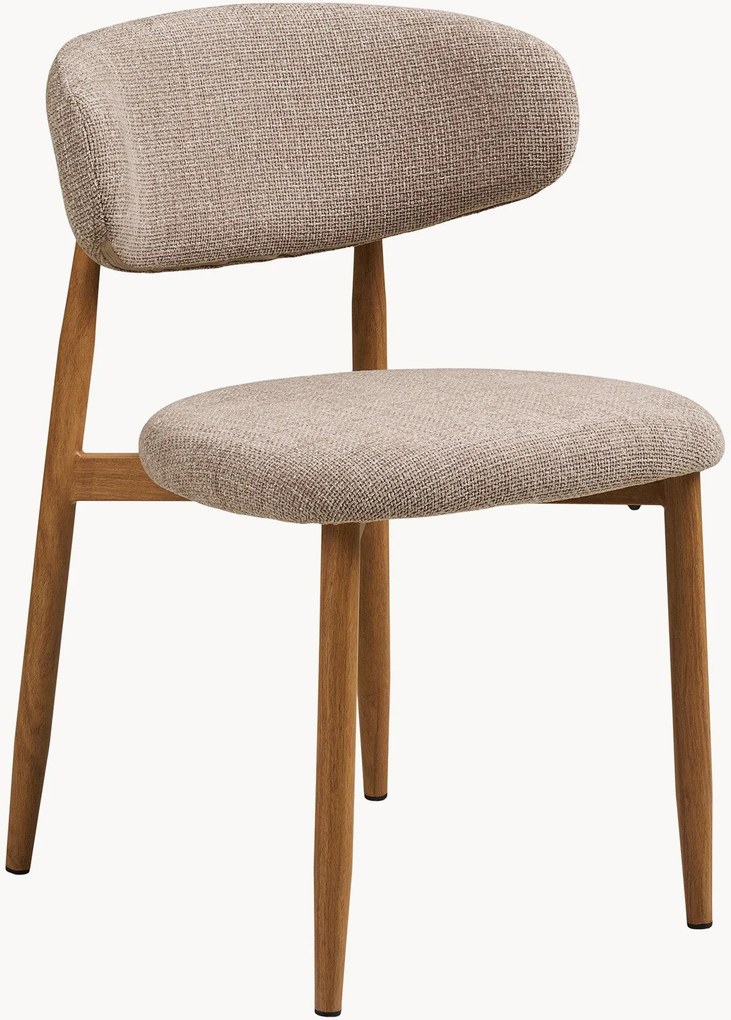 Set di 2 sedie imbottite con gambe effetto legno Levanto