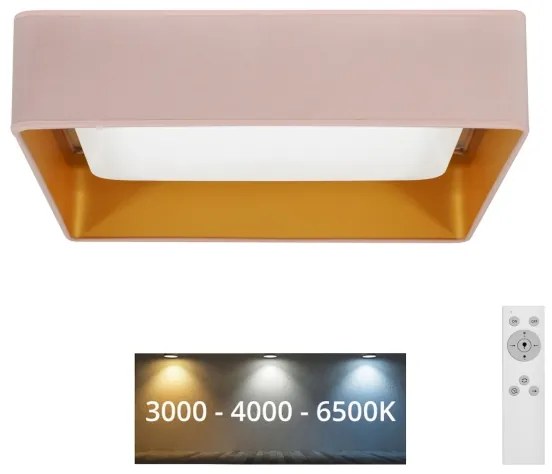 Brilagi - Lampada LED dimmerabile VELVET SQUARE LED/24W/230V + telecomando rosa