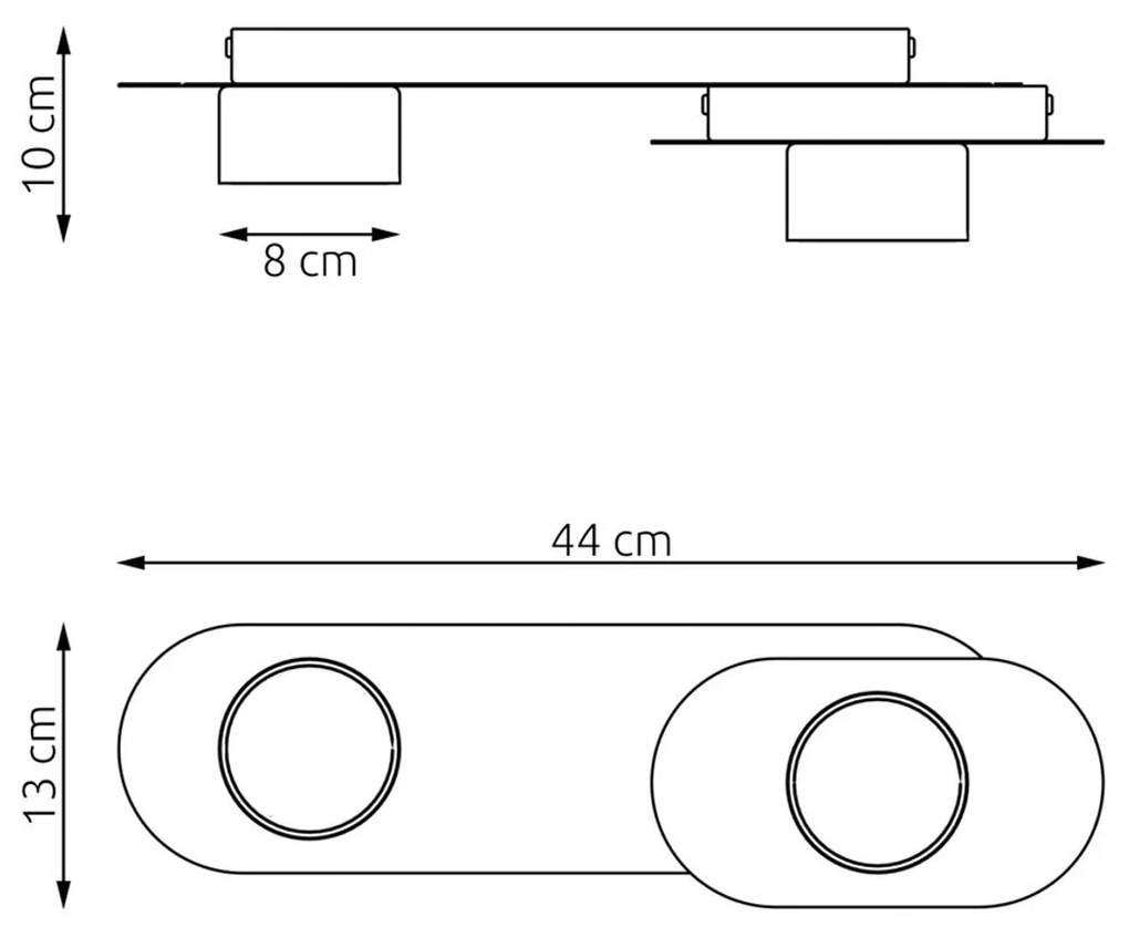 Lampada da soffitto in acciaio STILO 2 nera da interno 2xGX53