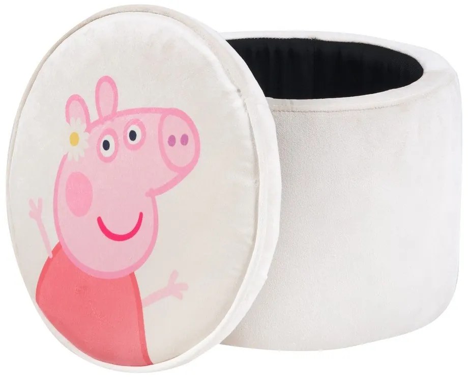 Pouf per bambini in velluto bianco Peppa Pig - Roba