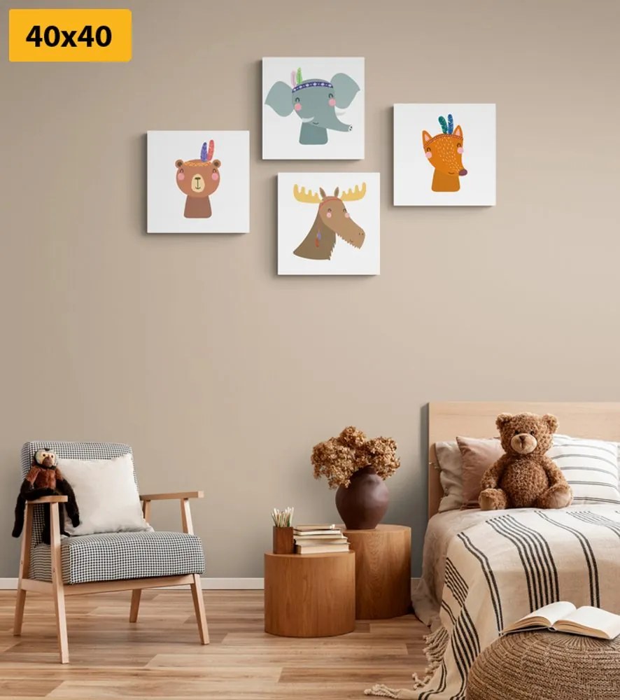 Set di quadri – Indiani animali