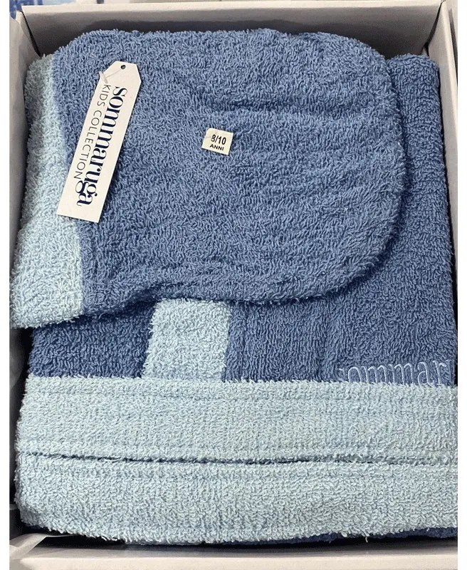 Accappatoio bambino spugna Sommaruga Colored Colore Azzurro, Dimensioni e Misure 8/10 Anni