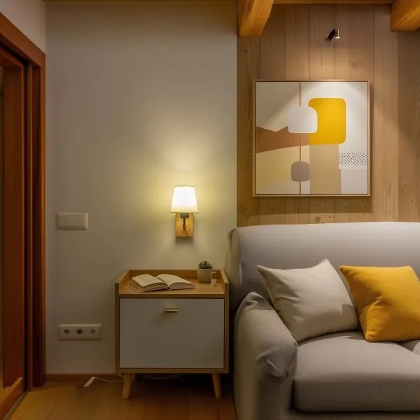 Brilagi - Applique NUBILA WOOD 1xE27/25W/230V quercia/color crema