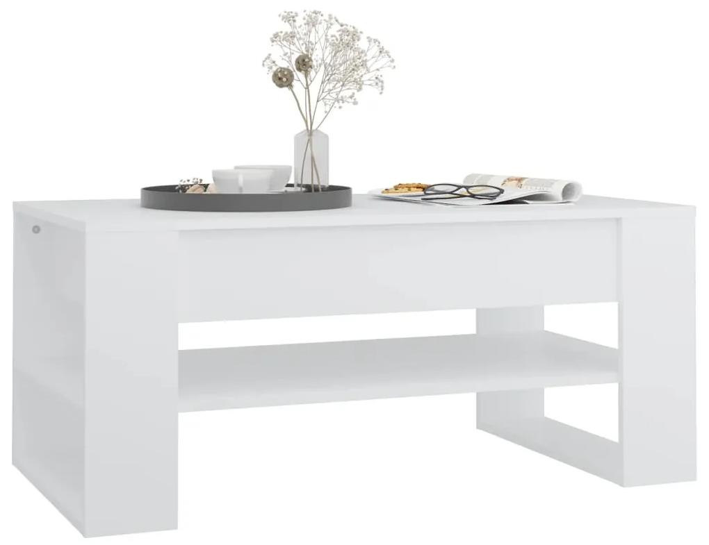 Tavolino da Salotto Bianco 102x55x45 cm Legno Multistrato