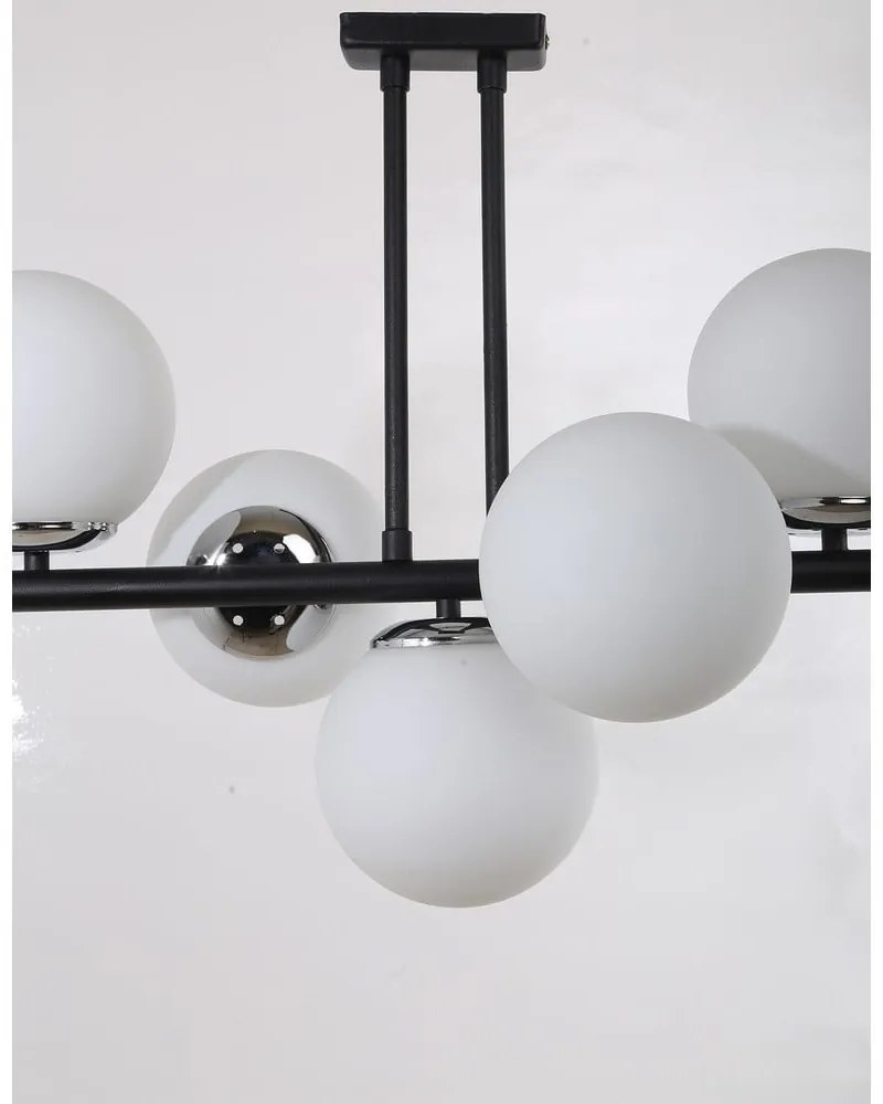 Lampada da soffitto bianca e nera con paralume in vetro ø 15 cm Sail - Squid Lighting