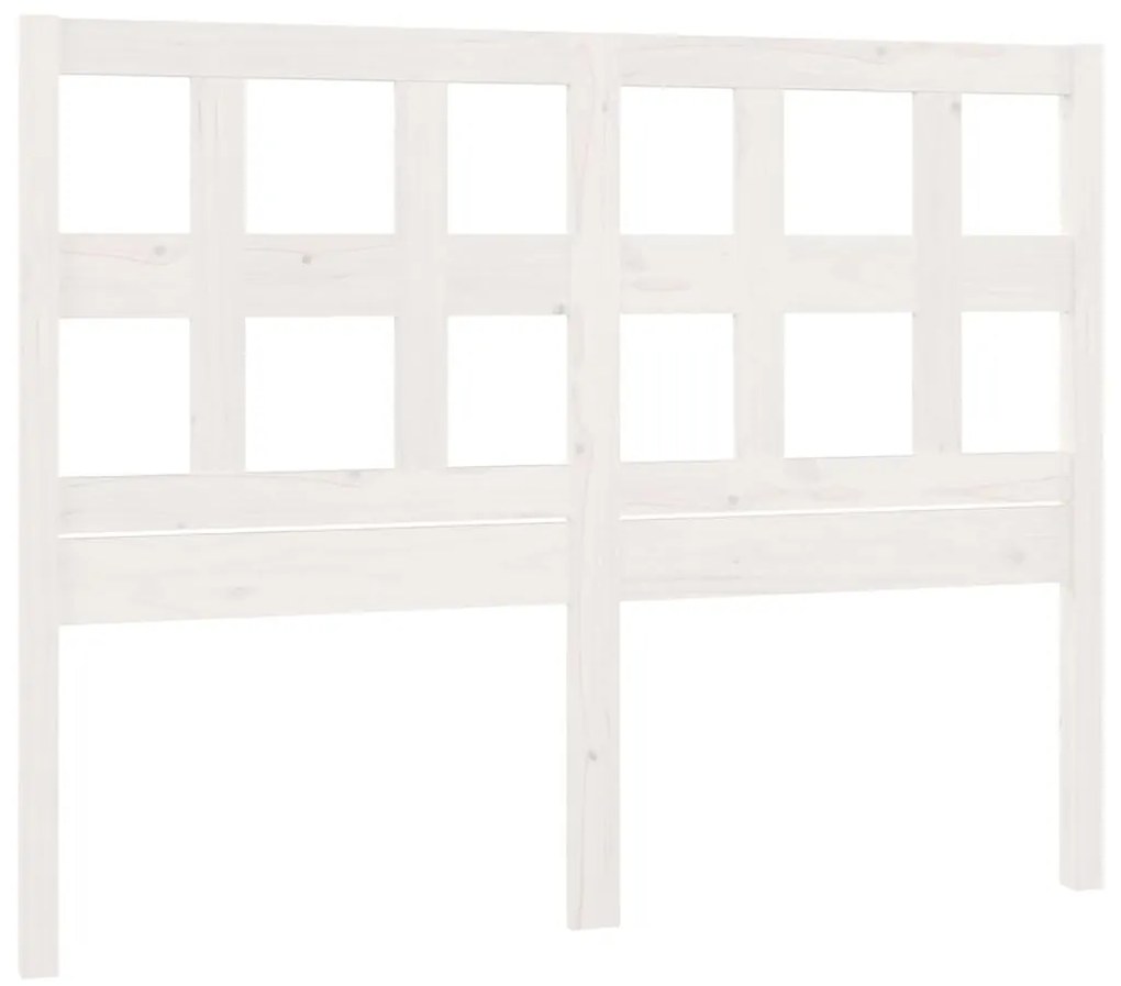 Testiera per letto bianca 125,5x4x100 cm legno massello di pino