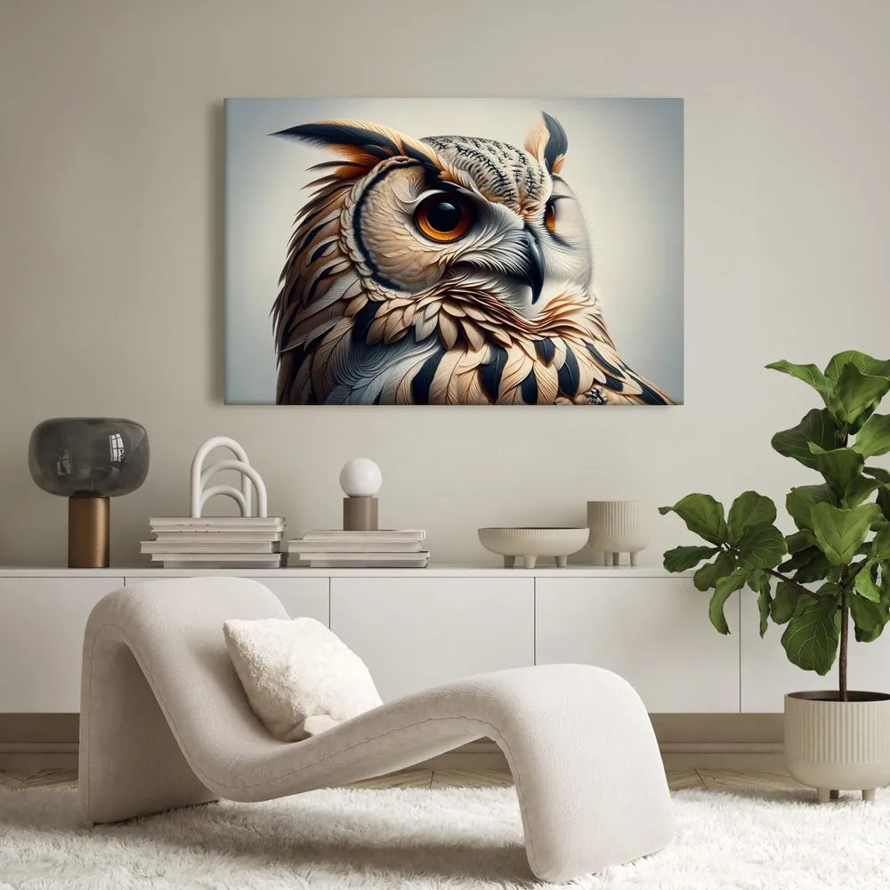 Quadro su tela – Gufo in toni caldi