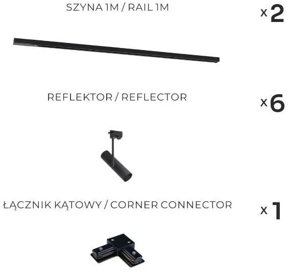 Zuma Line 3569 - Faretto per sistema a binario LISA 6xGU10/35W/230V nero