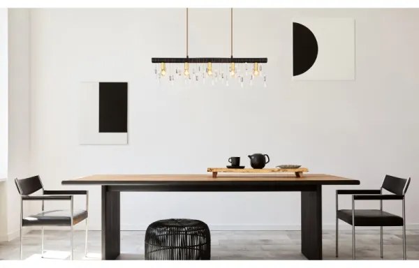 Globo 15532-5HB - Lampada a sospensione su cavo KIRA 5xE14/40W/230V nera