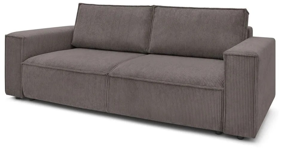 Divano grigio tortora allungabile con rivestimento in velluto a coste 245 cm Nihad – Bobochic Paris