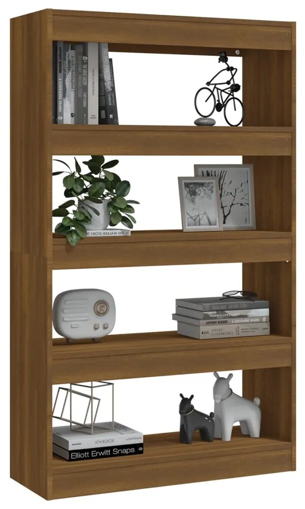 Libreria/divisorio rovere marrone 80x30x135 cm in truciolato