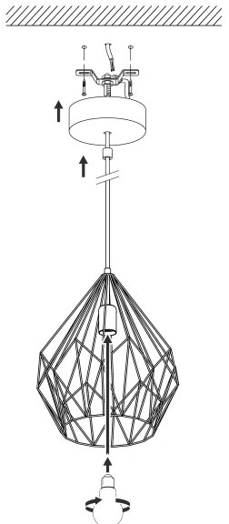 Eglo 49257 - Lampadario CARLTON 1xE27/60W/230V