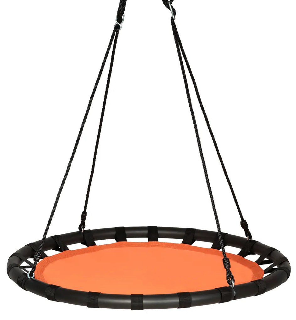 Costway Altalena 100 cm con altezza regolabile per bambini e adulti, Altalena rotonda per interno ed esterno, Arancione
