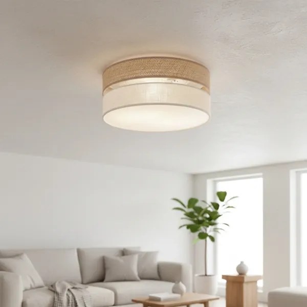 Plafoniera SIRJA DOUBLE BOHO 2xE14/15W/230V Ø 35 cm beige/crema