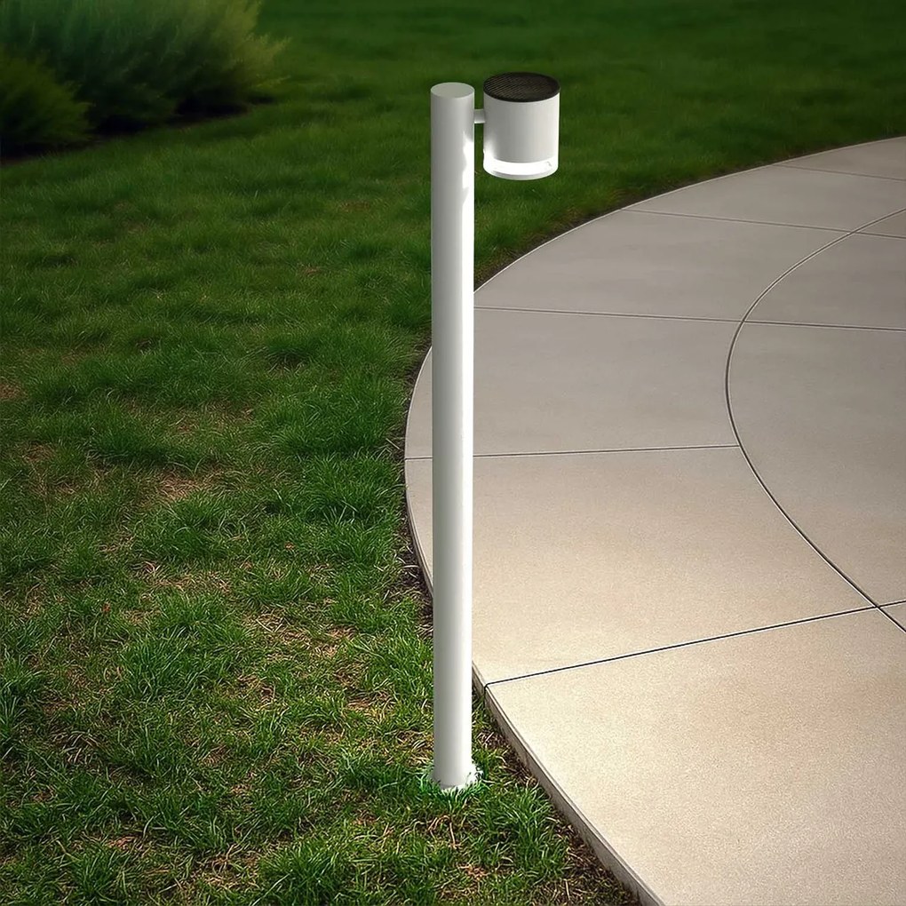 Paletto da Giardino Solare Bianco da 100cm IP54 in Alluminio Colore Bianco Naturale 4.000K