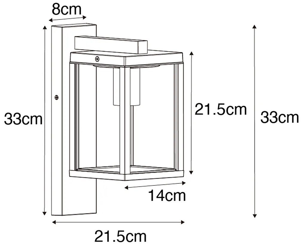 Lanterna da parete smart da esterno marrone ruggine IP44 incl. WiFi ST64 - Charlois