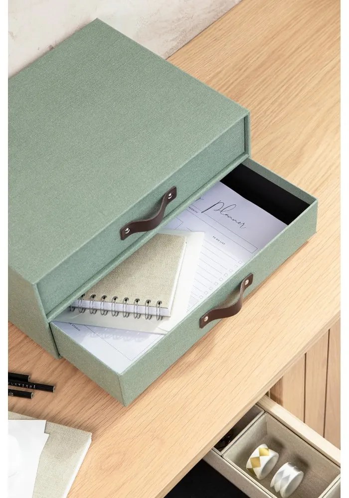 Organizer verde in cartone per cassetti Birger Canvas Paper Laminate – Bigso