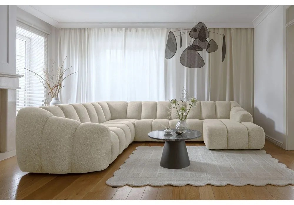 Divano angolare beige (con penisola a sinistra/a U) Shell – Miuform