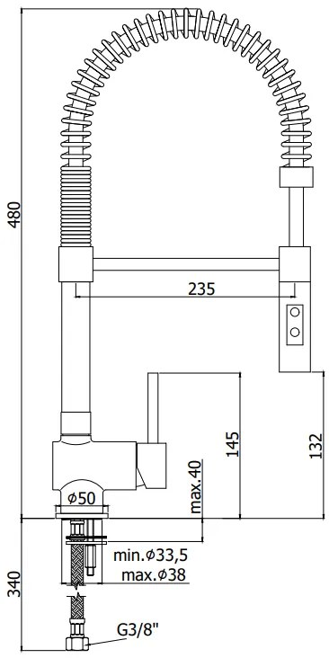 Paffoni Stick Sk179 Professional Miscelatore lavello monoforo con canna orientabile e doccia Minimal 2 getti cromo