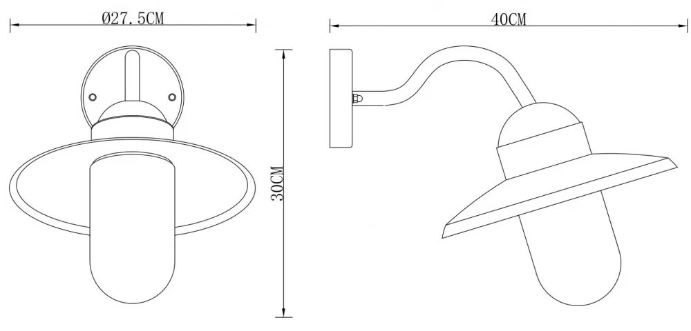 Applique Corten Mattone E27, IP54 per Esterni - Serie AURA Base E27