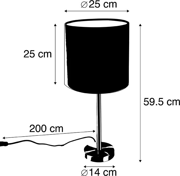 Lampada da tavolo in acciaio con paralume verde 25 cm - Simplo