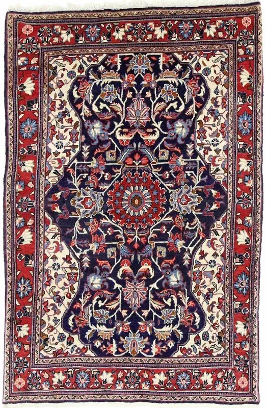 Sarouk Tappeto 160x110 Blu (Iran) Annodato A Mano