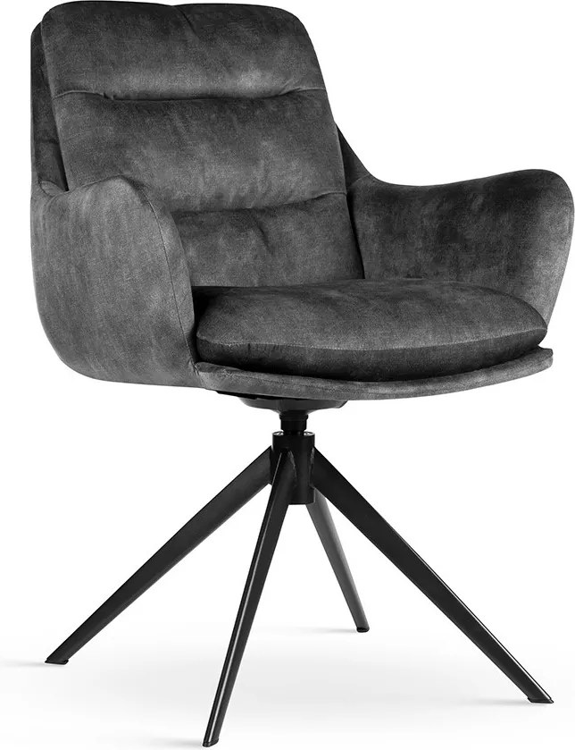 Sedia girevole Soluna grigio scuro/nero – 62x64x86 cm