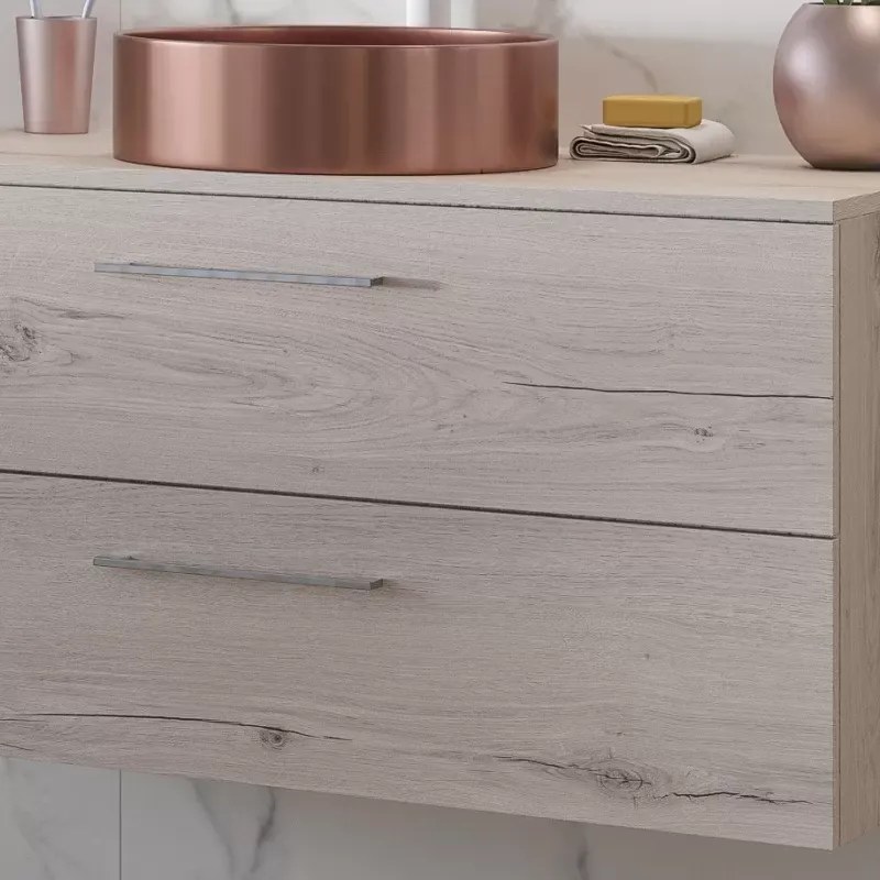 Mobile bagno sospeso da 100 cm due cassetti soft close EL-100P - KAMALU