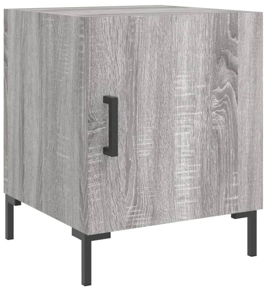 Comodini 2 pz grigio sonoma 40x40x50 cm in legno multistrato