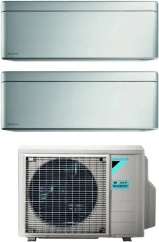 climatizzatore condizionatore daikin bluevolution dual split inverter serie stylish total silver 9+15 con 2mxm50a r-32 wi-fi integrato 9000+15000