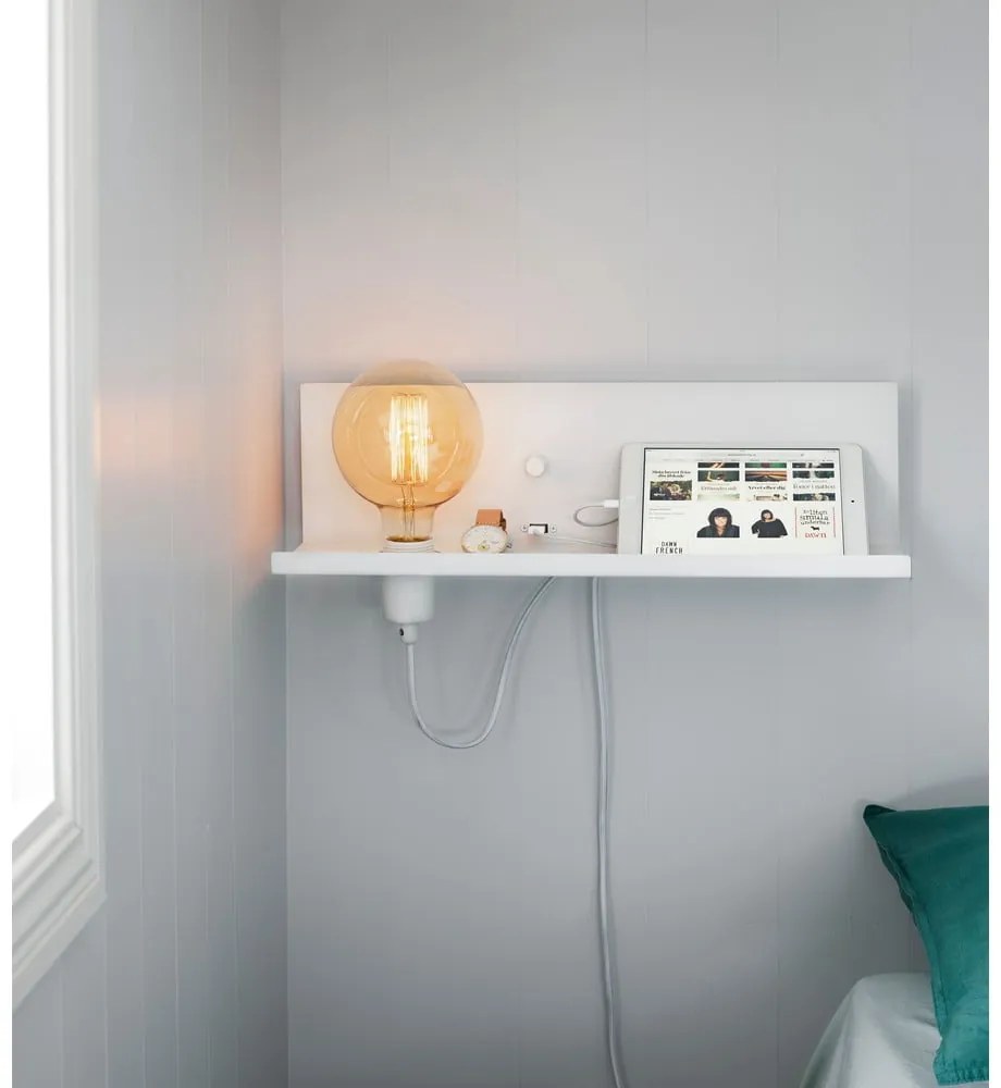 Lampada da parete bianca con stazione di ricarica USB Multi - Markslöjd