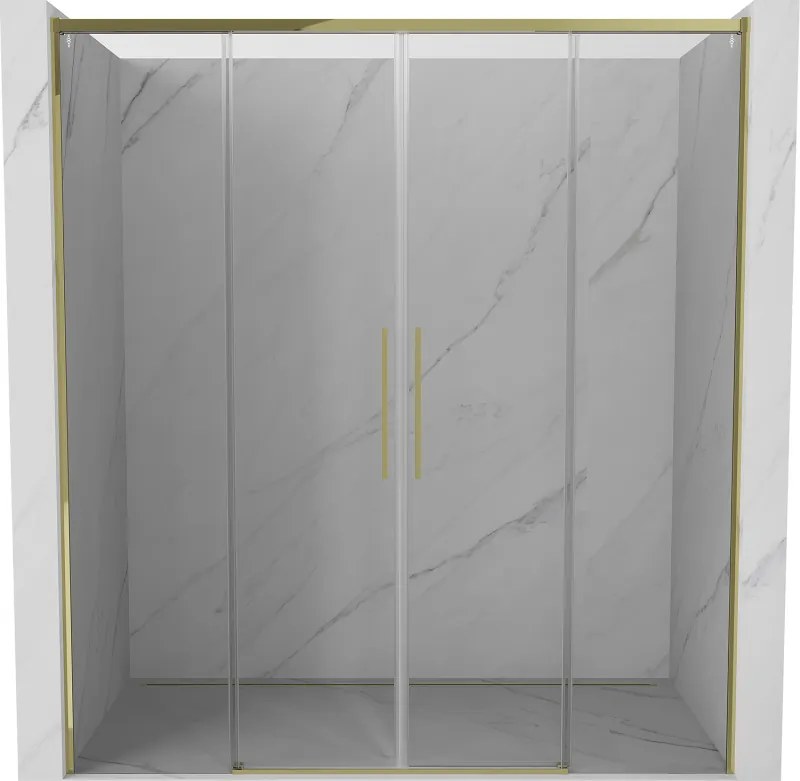 Mexen Rox Duo porte doccia scorrevoli 170 cm, trasparenti, dorate - 8C2-170-002-50-00