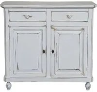 Credenza 2 ante legno shabby bianco consumato 104x43x98 - Mobili 2G