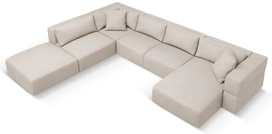 Divano angolare a U beige, angolo sinistro Esther - Milo Casa