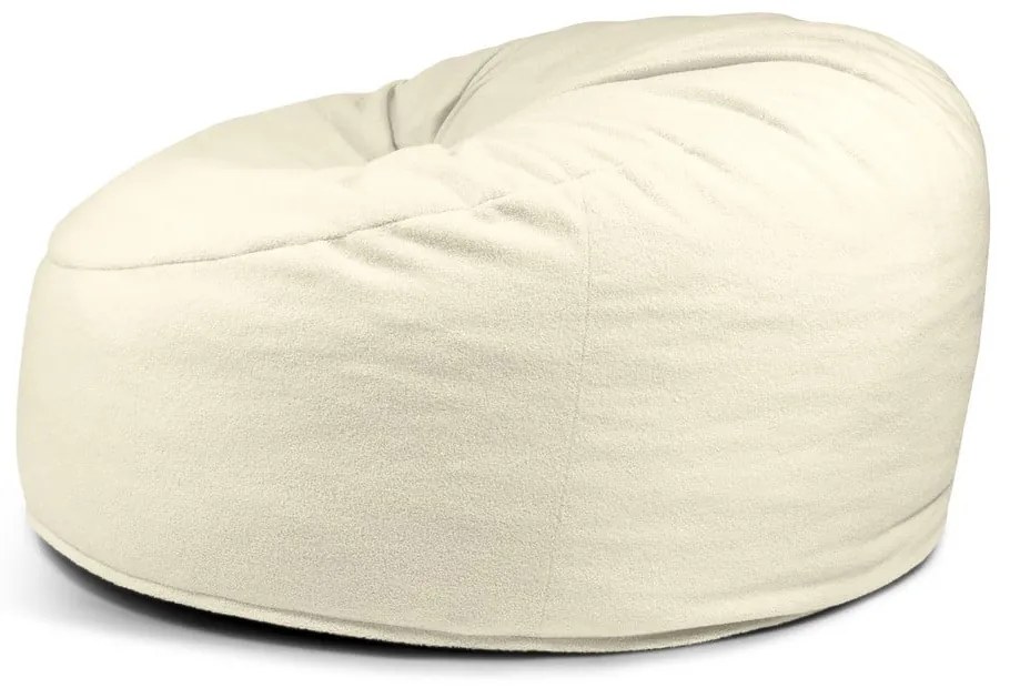 Puof a sacco color crema con rivestimento in bouclé Om 135 – SLOWDOWN