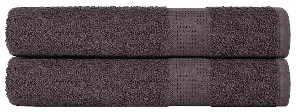Asciugamani Sauna 2 Pz Antracite 80x200cm 360g/m² 100% Cotone /