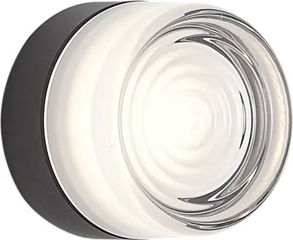 Lampada da parete di design nera con vetro opale IP44 - Michele