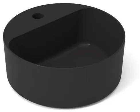 Lavabo da appoggio tondo in ceramica nero