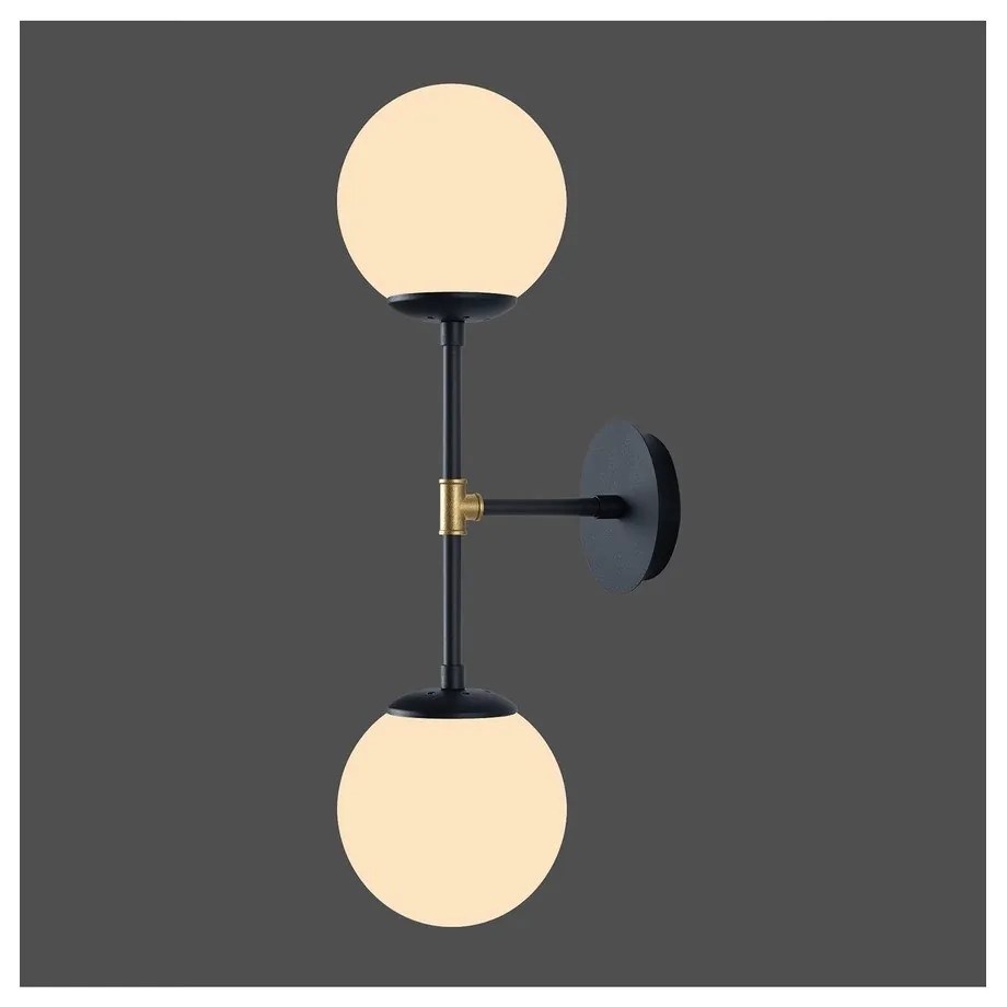 Lampada da parete nera, lunghezza 58 cm Kruva - Squid Lighting