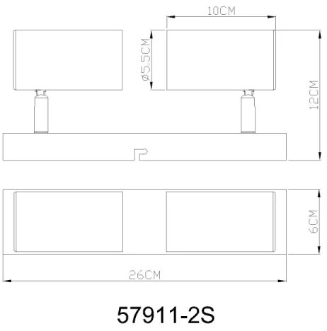 Globo 57911-2S - Faretto ROBBY 2xGU10/25W/230V