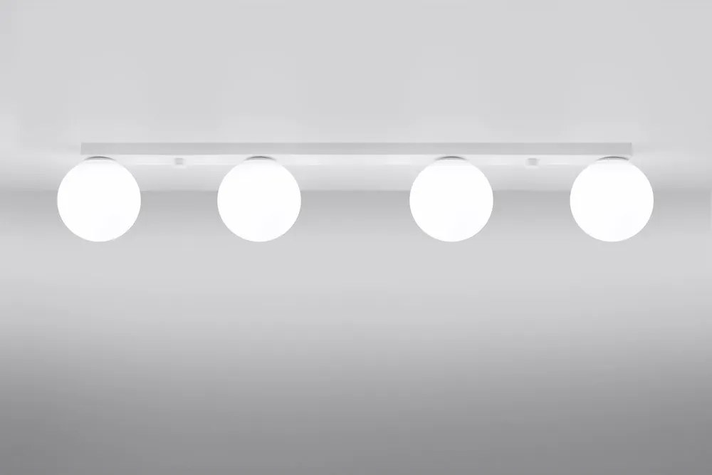 Plafoniera bianca con paralume in vetro ø 12 cm Umerta – Sollux