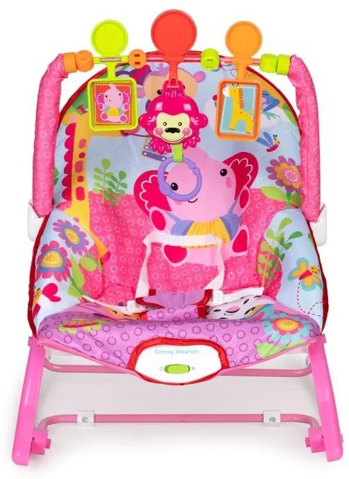 Sedia a dondolo per bambini ECOTOYS in rosa 3in1