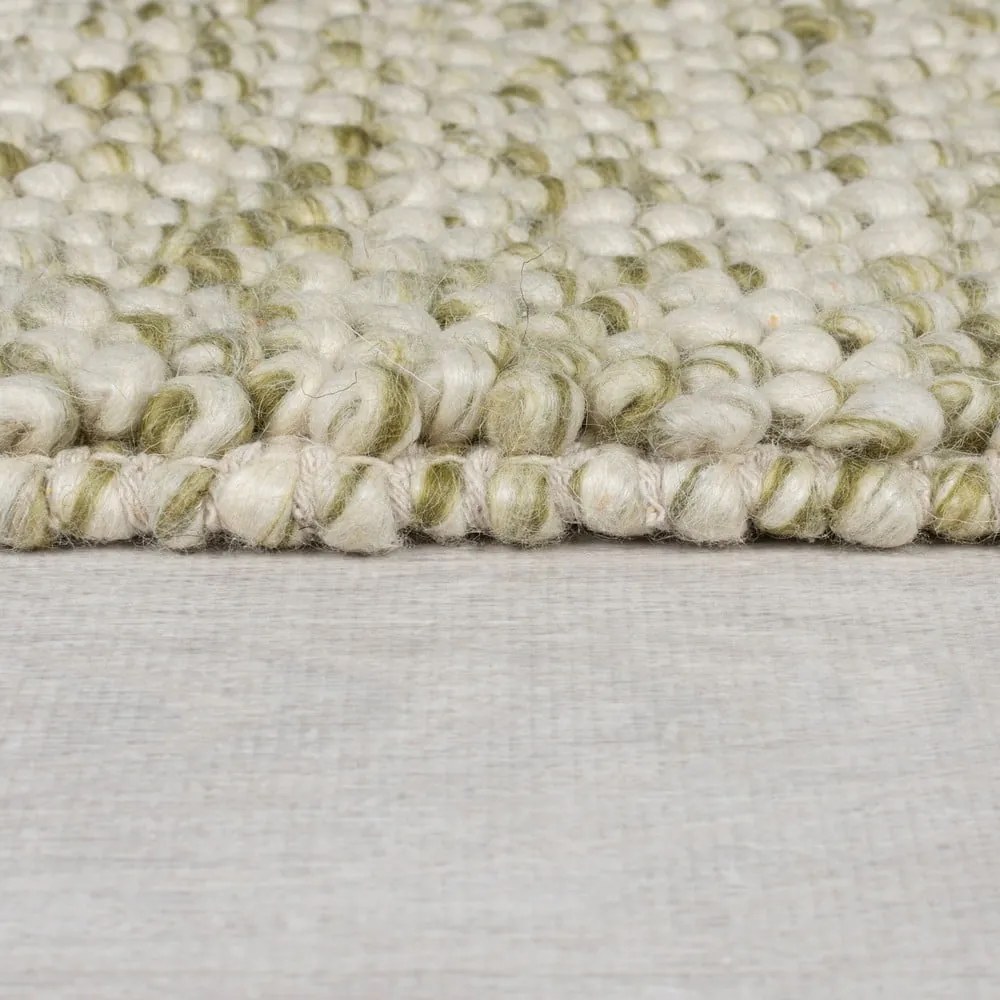 Passatoia in misto lana intrecciata a mano color kaki 60x230 cm Minerals - Flair Rugs