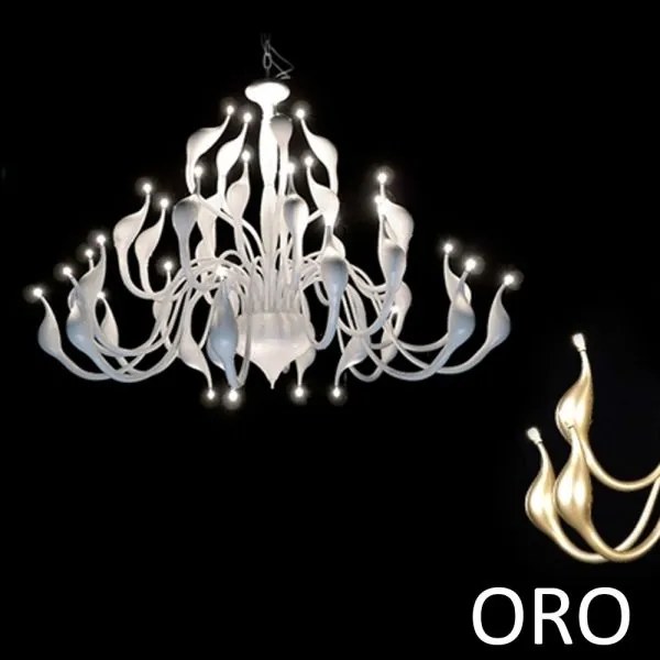 Lampadario 36 luci meta swan  md8098-36asg oro