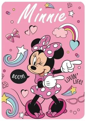 Coperta Minnie Mouse Me time 100 x 140 cm Rosa chiaro Poliestere