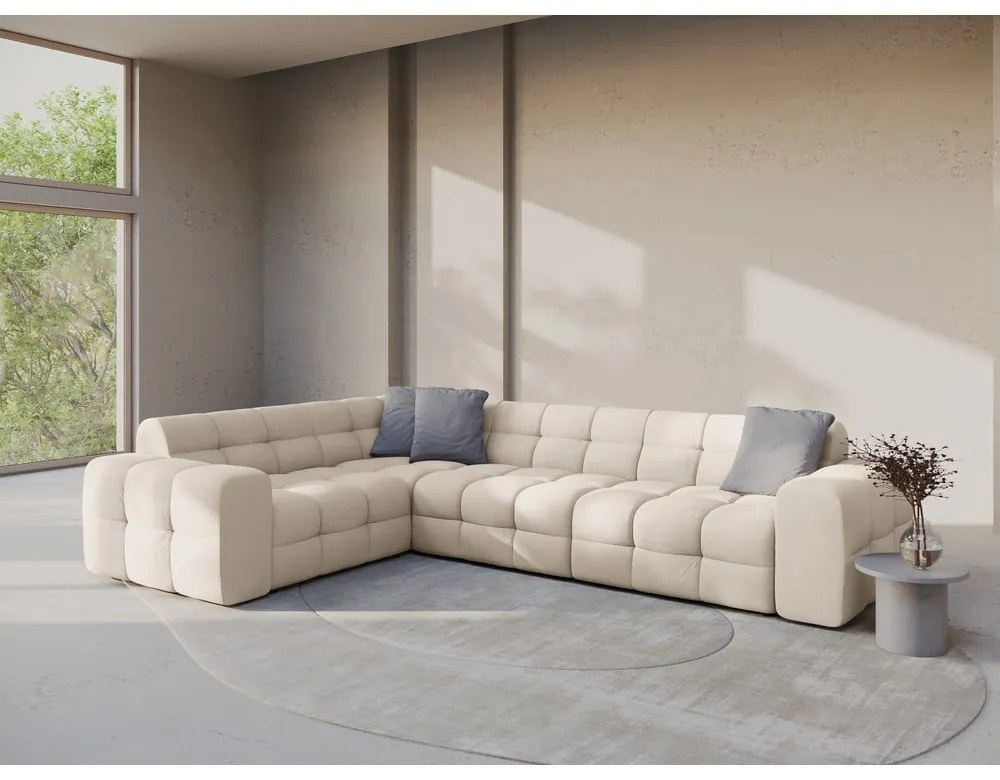 Divano angolare beige (con penisola a sinistra/a L) Kendal – Micadoni