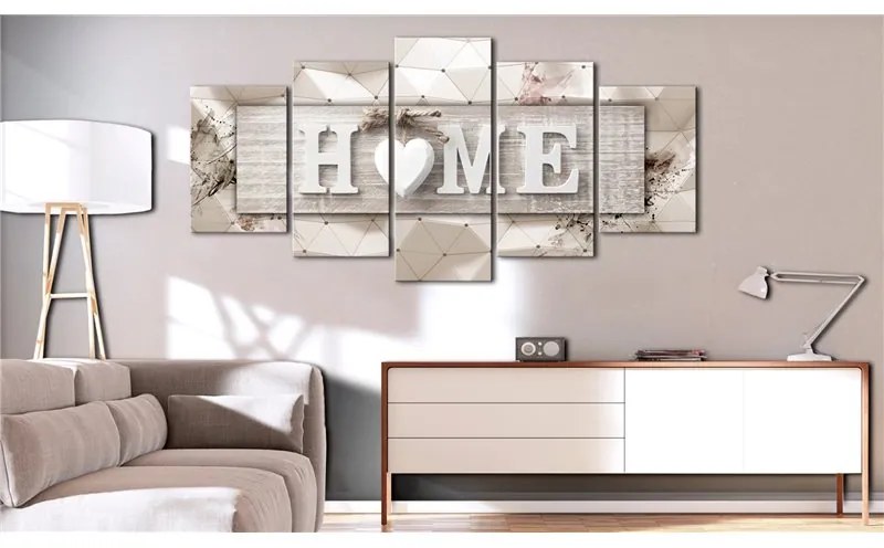 Quadro Home  Modern Geometry  Colore Marrone, Dimensioni e Misure 100x50