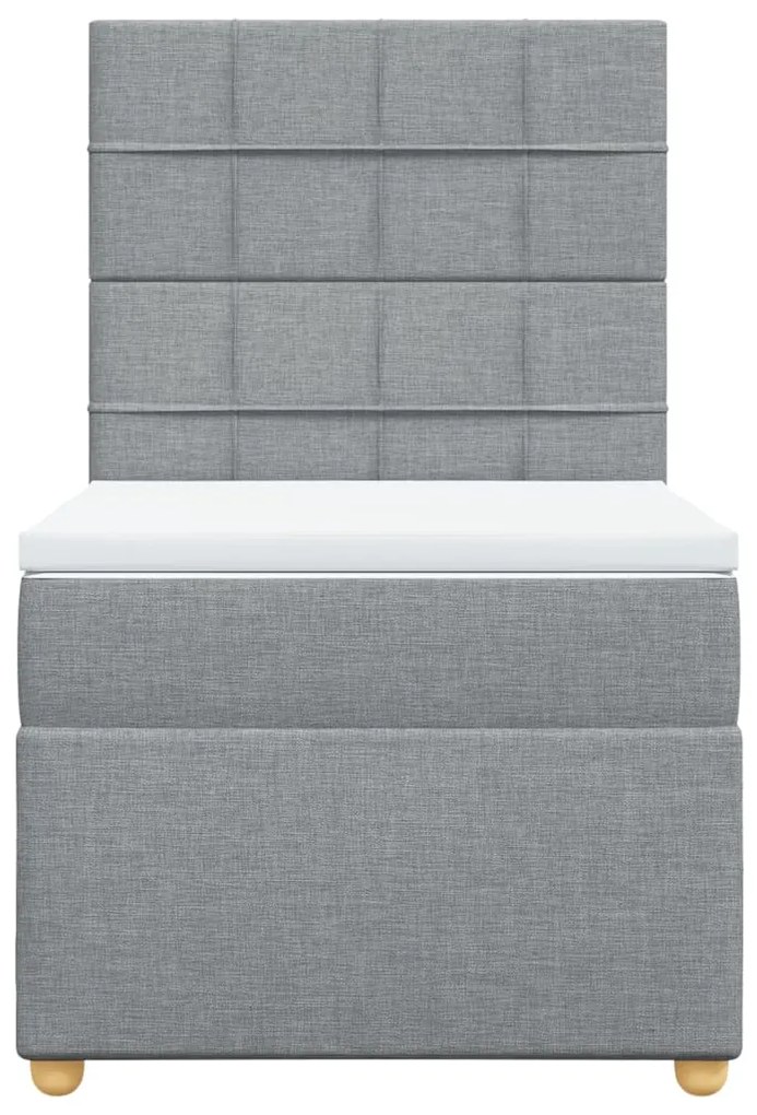 Giroletto a molle con materasso grigio chiaro 90x190 cm tessuto