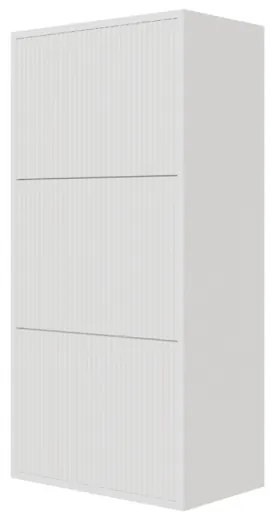 Scarpiera Sospesa Cannettata 3 Ante 50x30x103 Bianco Bali